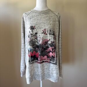 Hollister Gray West Coast Cali Pink Logo Summer Crewneck Women's Sweatshirt